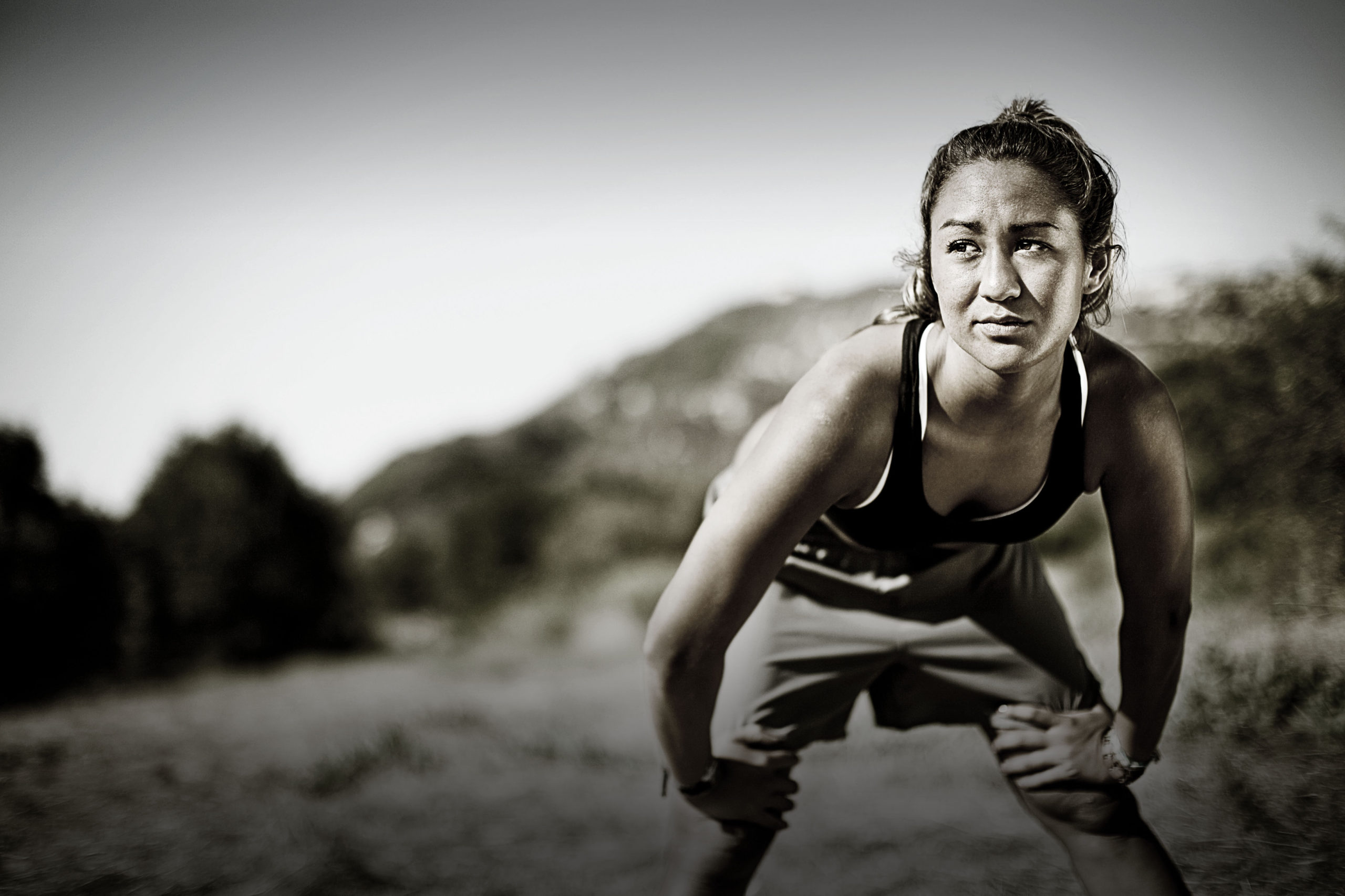 Workout lady black and white